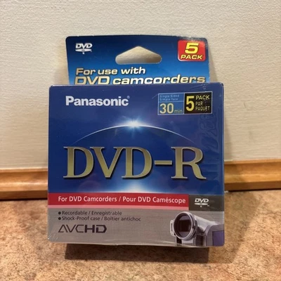 Panasonic DVD-R Mini 5 Pack For Camcorders 30 Mins AVCHD Factory Sealed - Image 1 of 4