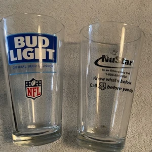 Bud Light NFL Beer Pint Glas - Neu & NuStar Pint Glas Gebraucht. - Bild 1 von 2