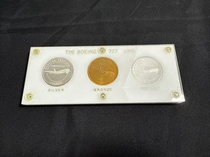 1996 BOEING MITARBEITER COIN CLUB Silber Zinn Bronze B-52 Stratofortress Set - Bild 1 von 2
