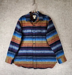 LL Bean Flannel Shirt Mens M Serape Chamois Southwest Stripe Blanket EUC - Picture 1 of 10