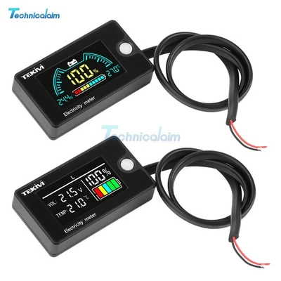 MARKENLOS DC8-100V LCD Digital Battery Capacity Indicator Voltmeter w/ Temperature Display