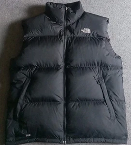 The North Face 700 Vest Men's XL Nuptse Black Goose Down Puffer Full Zip EUC - Picture 1 of 13