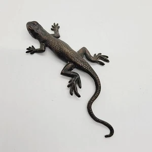Pisapapeles decoración estatuilla lagarto latón macizo vintage - Imagen 1 de 13