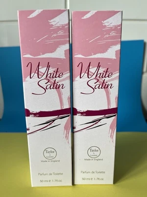 2 X TAYLOR OF LONDON WHITE SATIN 50ml PARFUM De TOILETTE SPRAY