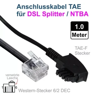 UK0 Kabel DSL-Splitter/NTBA TAE ► asymm. 6 pol. Modular Plug 1,0m - Bild 1 von 1