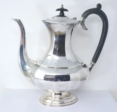 Mappin Webb Coffee Pot Silver Plated Baluster Form Black Handle - Image 1 of 4