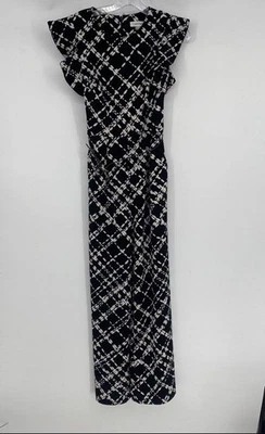 Mono de una pieza Calvin Klein para mujer negro blanco con cinturón pierna ancha talla 2 Foto 1 de 4