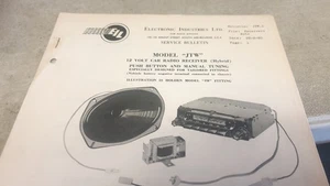 Holden FB 1960 12 voltios JTW radio de coche datos de servicio originales - Imagen 1 de 3
