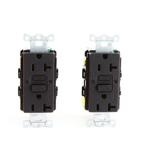 2-Pack Hubbell Black 20A Autoguard Self-Test GFCI Receptacle 5-20R GFRST20BKCF - Picture 1 of 4