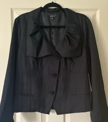 SAMUEL DONG Jacket /Blazer- Black- Rose Button Details- 3 Buttons- Size: XL, NWT - Image 1 of 4