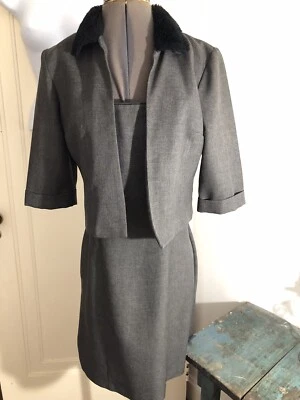 Y2K  Breakin' Loose Gray Spaghetti Strap Pencil Dress Matching Jacket 9/10 - Image 1 of 4