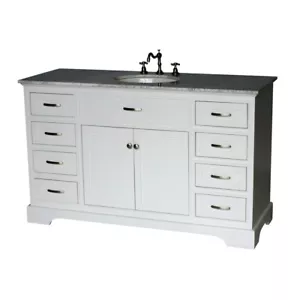 56-Inch Contemporary Style Single Sink Bathroom Vanity Model 2422-56 WK - Picture 1 of 3