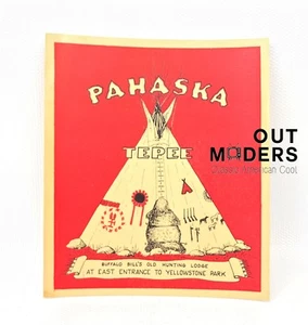 RARO De Colección Yellowstone Park Pahaska Tipi Buffalo Bill's Old Lodge Car Calcomanía 4" - Imagen 1 de 2