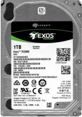 FESTPLATTE SEAGATE EXOS 7E2000 ST1000NX0453 1TB 7200U/min 128MB SAS-3 2.5'' Zoll - Bild 1 von 3