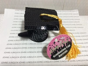 GRADUATION CAP BARRETTE “HATS OFF” BLACK GANZ New w/tag GRAD GIFT-PACKAGE TIE - Picture 1 of 4
