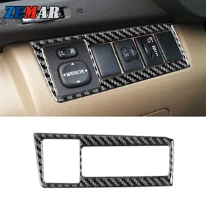 Carbon Fiber Rearview Mirror Control Cover Trim For Toyota Highlander 2008-2013 - Foto 1 di 9