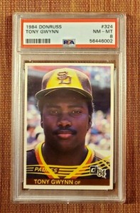 1984 Donruss #324 Tony Gwynn San Diego Padres Original Baseball Card PSA 8