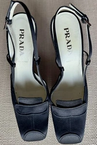 PRADA 5 Inch High-heeled Satin Shoes w/box & Shoe Dust Bags Size 6 US or 36 EU - Picture 1 of 12