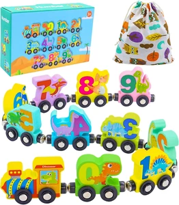 Dinosaur Magnetic Train Set for Kids 2-4, 11 PCS Learning Gift - Picture 1 of 12