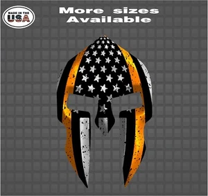 Search and Rescue Thin Orange Line Spartan Helmet Vinyl Decal Sticker   - Picture 1 of 1