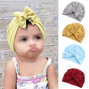 Fashion Baby Hats Child Turban Caps Cotton Pleated Knot Hat Cap Wholesale Caps - Picture 1 of 27