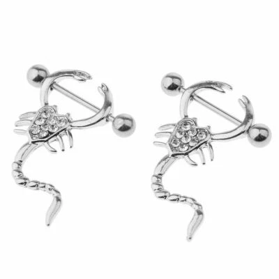 Par de protectores para pezones Scorpion Design CZ 14ga 16ga Foto 1 de 3