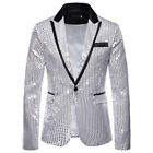 Women Business Sequin One-button Blazer Jackets Suits Slim Coat Formal Clubwear