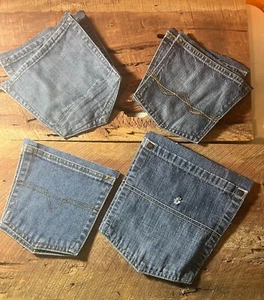 Denim Jean Back Pockets, Blue Jean Pockets for Crafting & Quilting, Bulk, #1 - Picture 1 of 9