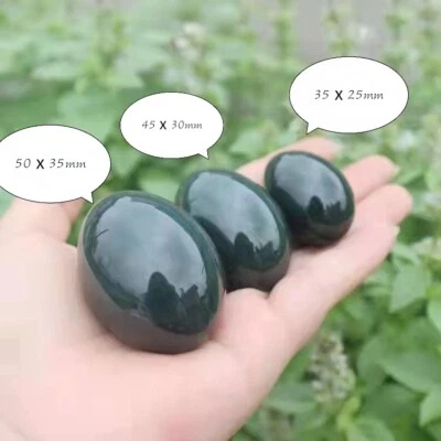 Juego de 3 piezas de huevo de jade de nefrita natural, vagina ejercicio piedras preciosas tijeras Foto 1 de 4