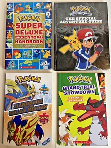 4 Pokemon Book Lot Set Super Deluxe Adventure Guide Handbook Graphic Novel - Picture 1 of 2