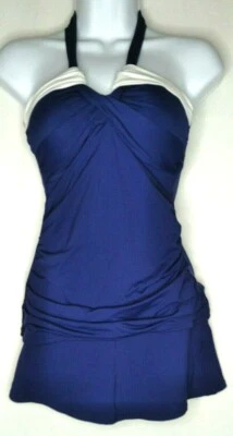 Anne Cole Blue & White Tankini & Skort 2 pc. Bathing Suit Size Small EUC - Image 1 of 4