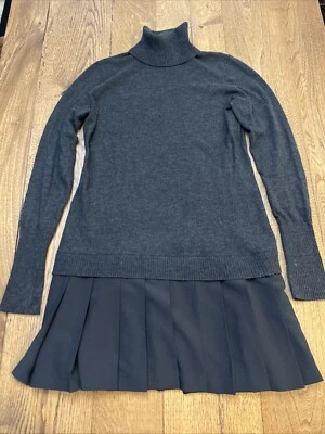 Soft Surroundings女式毛衣连衣裙长袖百褶裙高领P/S — 第 1/4 张图片