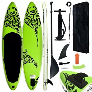 Inflatable Stand Up Paddleboard Set 120.1"x29.9"x5.9" Green - Picture 1 of 11