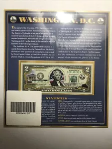 COLORIZED $2 NOTE SET COLORADO and WASHINGTON, D.C. GENUINE LEGAL TENDER #2 - Picture 1 of 7