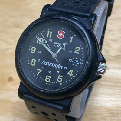 Swiss Army Quartz Watch Astrogin Men 50m Black Resin Date ~ For Parts Repair - Image 1 of 4