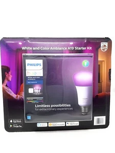 Philips Hue White and Color Ambiance Bulb Starter Kit 3 Bulbs 1 Bridge 🔥 - Picture 1 of 12