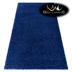 Amazing Modern Rug shaggy "SOFFI" 5cm, soft, single-colour, NAVY High Quality - Picture 1 of 6