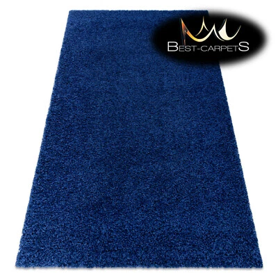 Amazing Modern Rug shaggy "SOFFI" 5cm, soft, single-colour, NAVY High Quality - Image 1 of 4