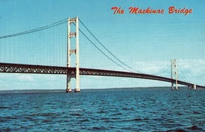 Postal de Mackinac Straits Bridge Mackinac Michigan sin publicar - Imagen 1 de 2