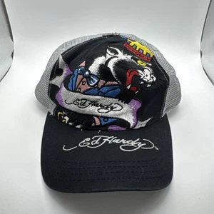 Vintage Y2K Ed Hardy Cap Hat SnapBack CapHat Gray Black Panther King 2000s - Picture 1 of 5