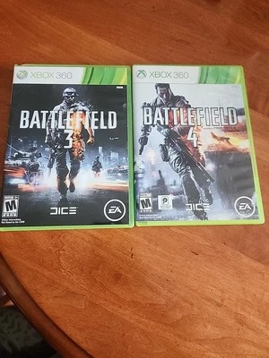 Battlefield  3 and 4 Xbox 360 Lot.  Tested And Working - Image 1 of 4