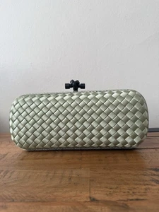 Bottega Veneta Light Green Silk Knot Long Clutch - Picture 1 of 13