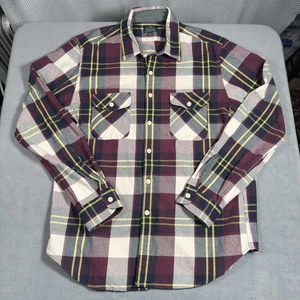 J Crew Shirt Mens Large Red Plaid Heavyweight Flannel Long Sleeve Button Front - Picture 1 of 7