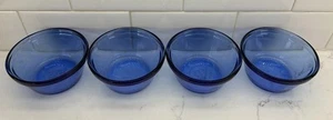 Vintage Anchor Hocking Cobalt Blue Custard Cups Ramekin 6 oz Set of 4 - Picture 1 of 12