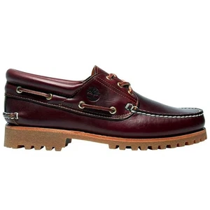 Timberland Mens Shoes Authentic Boat Lace-Up 3-Eye Lug Handsewn Leather - Picture 1 of 5