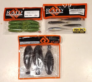 (Lote de 3) Raid Japan Plastics - HIRA-TAILOR, FISHROLLER, BUGGY CRAW Todo NUEVO - Imagen 1 de 2