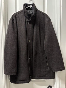 Jos. A. Bank Wool Blend Brown Tweed Winter Executive Coat Size Large- EUC - Picture 1 of 6