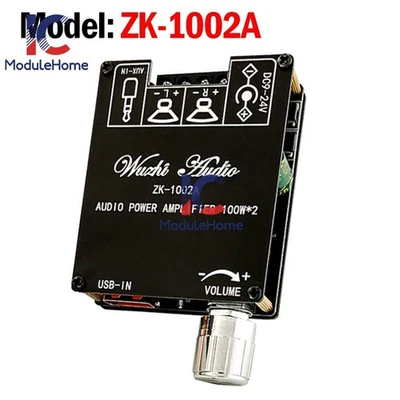 ZK-1002T 100W+100W Bluetooth Amplifier Board 2-Ch Stereo Amplifier Treble Bass - Image 1 of 4