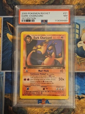 Dark Charizard #21 1st Edition non-holo PSA 7 - Image 1 of 3