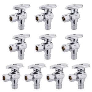 10 PCS Stop Angle Valve Pex-A Inlet, 1/4 Turn,3/8" OD Compression X 1/2" Pex-... - Picture 1 of 6